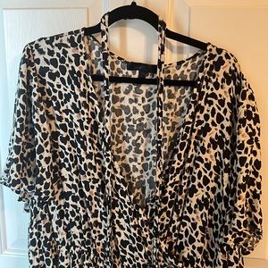 Cheetah print dress with tie belt